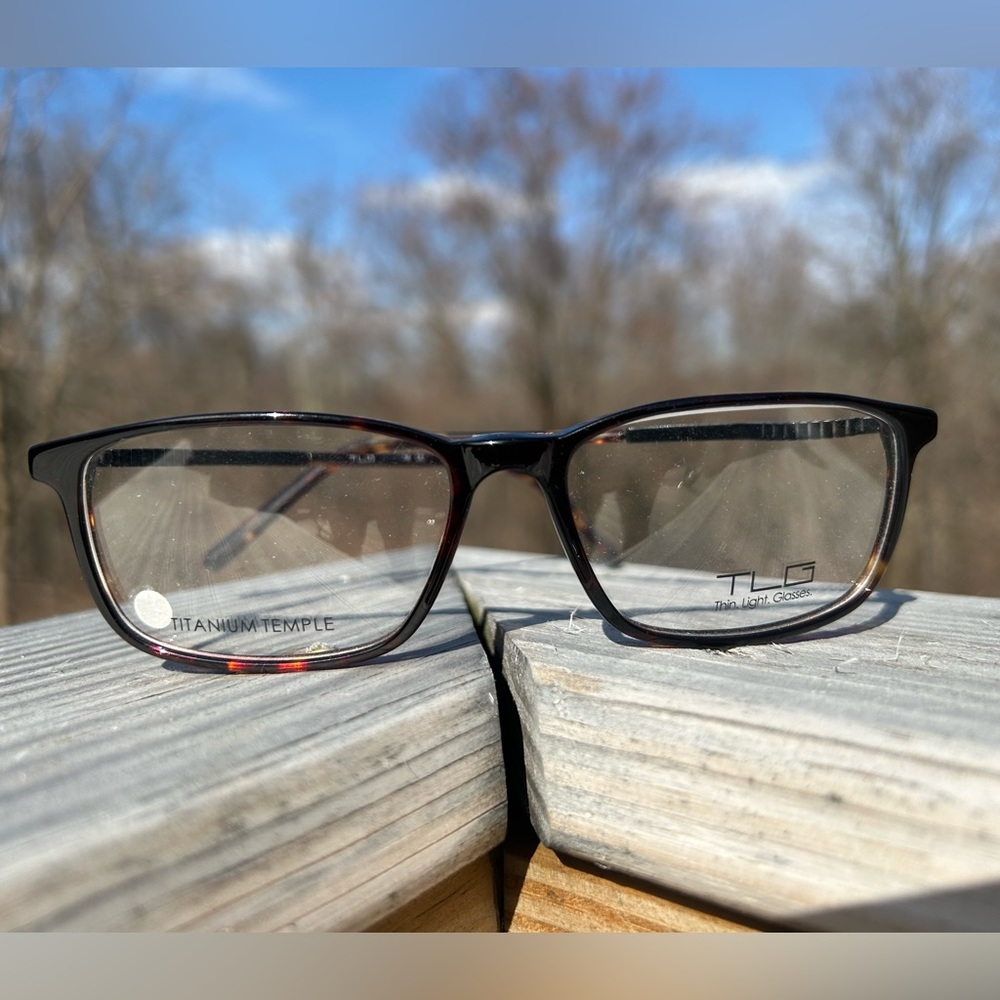 TLG light weight plastic and metal eyeglasses. New frame w demo lenses.